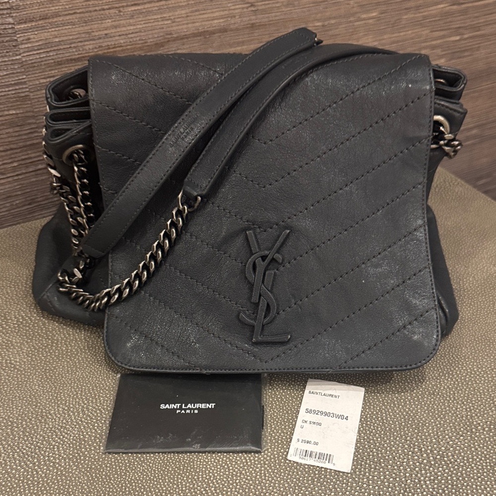 Saint Laurent Black Quilted Leather Bag